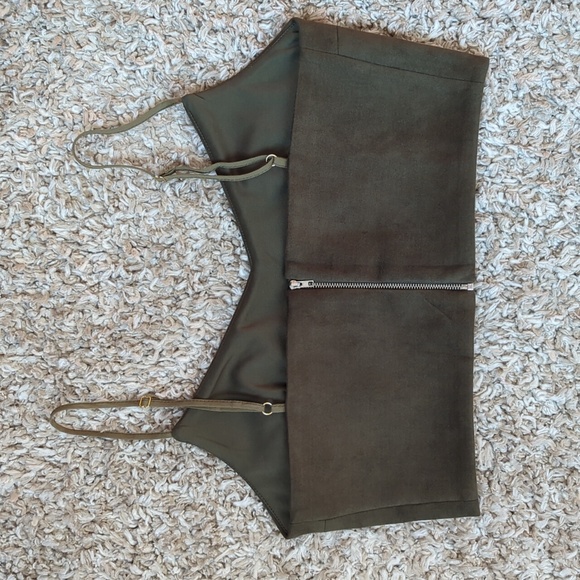 Forest green pencil skirt and crop top set - Picture 5 of 8